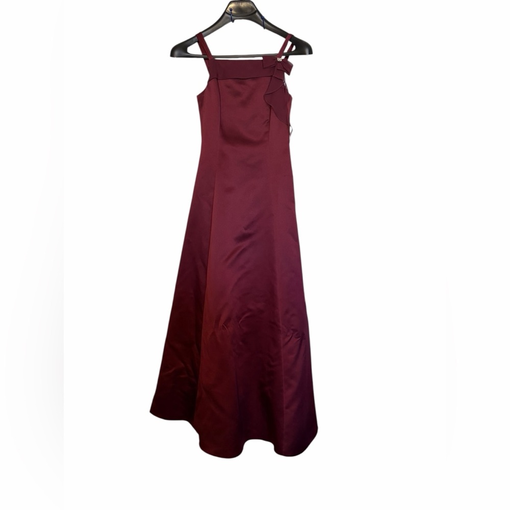 David's Bridal Deep Red Maxi Dress